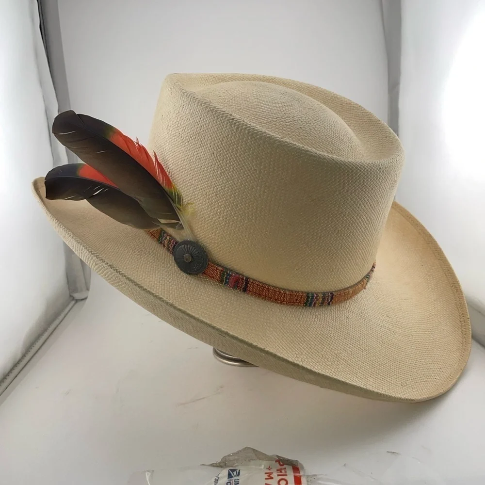 Wrangler Ivory Cowboy Hat Western Genuine Size 7 1/8 - Picture 1 of 8